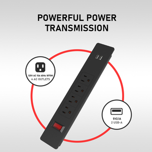 Tira de alimentación de 15A, enchufe USB múltiple con enchufe de cable de extensión para el hogar, la Oficina y la placa de alimentación de protección contra sobrecarga de viaje - Product Image 3