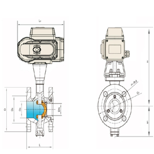 DN25 DN50 DN100 DN150 304 Electric Flange V-shaped Ball <strong>Valve</strong> for Sale