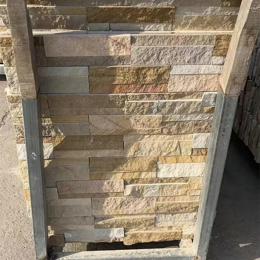 Piastrelle di rivestimento per pareti esterne in pietra di ardesia coltivata naturale pannello di parete in pietra di cultura del marmo
