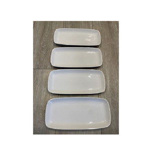 优秀工艺品白色陶瓷烤盘套装厨房烹饪蛋糕矩形烤盘出售产品 - Product Image 1