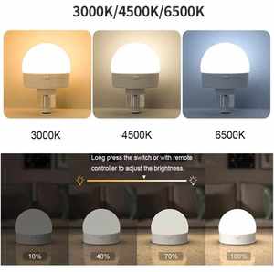 หลอดไฟ LED สี RGB แบบอัจฉริยะหรี่แสงได้หลอดไฟใช้แบตเตอรี่ควบคุมด้วยรีโมท - Product Image 2