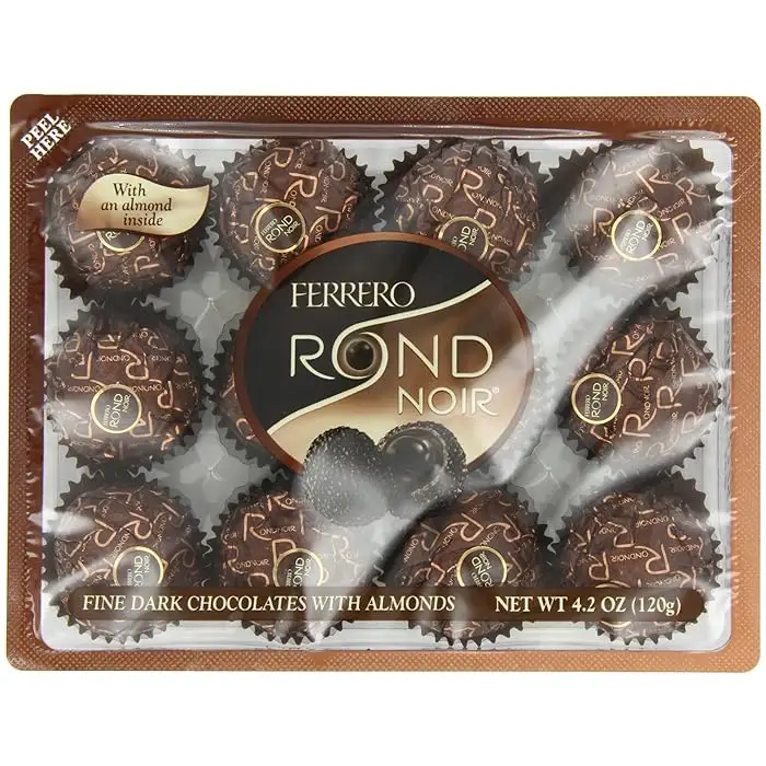 Ferrero Rondnoir Chocolates oscuros con almendras, 12 piezas