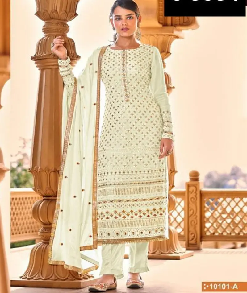 Индийская этническая одежда, плотный искусственный жоржет с вышивкой, Рабочий костюм со стразами Сваровски, костюм сальвар камиз для свадебной одежды