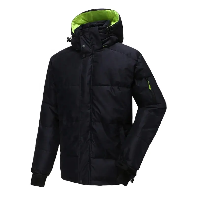 Piumino imbottito da uomo con Logo ricamato personalizzato impermeabile invernale giacca a vento antivento piumino in pile imbottito