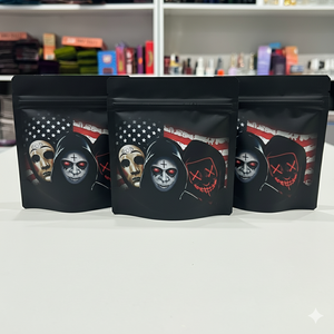 Confezione Combo Scatola di Carta con Altoparlante per Riproduzione Musicale e Sacchetti in Mylar Ermetici Antiodore Personalizzati con Stampa da 3,5g 7g 14g 1/8oz Cali Plug con Chiusura a Zip - Product Image 3