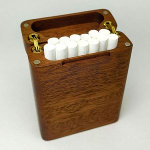 Aşağıda sigara durumda lüks özel VINTAGE siyah ahşap kutu ceviz ince cep hediye için yüksek kaliteli saklama kabı - Product Image 5