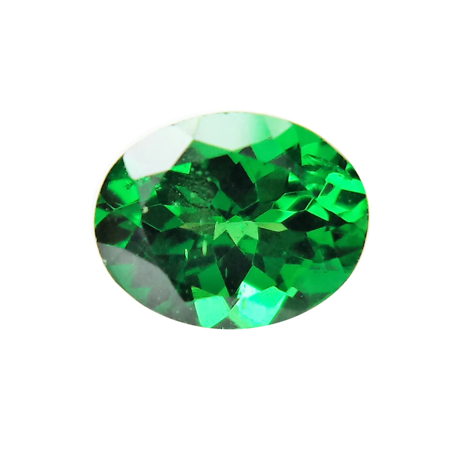 Piedra preciosa de color verde tsavorita natural 100% de corte facetado de forma ovalada al por mayor por quilate piedra de aspecto impresionante para la fabricación de joyas gemas