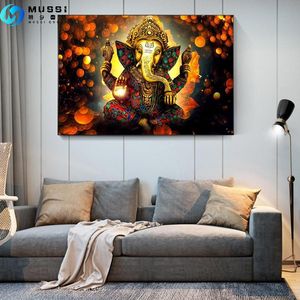 伊斯兰古兰经金象阿拉油画海报和印刷宗教壁画图片适合清真寺装饰 - Product Image 5