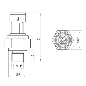 経済的な解決策-1〜50 bar 0.5〜4.5V G1/4 Packard工業用圧力変換器センサー燃料油水空気ガス用 - Product Image 6