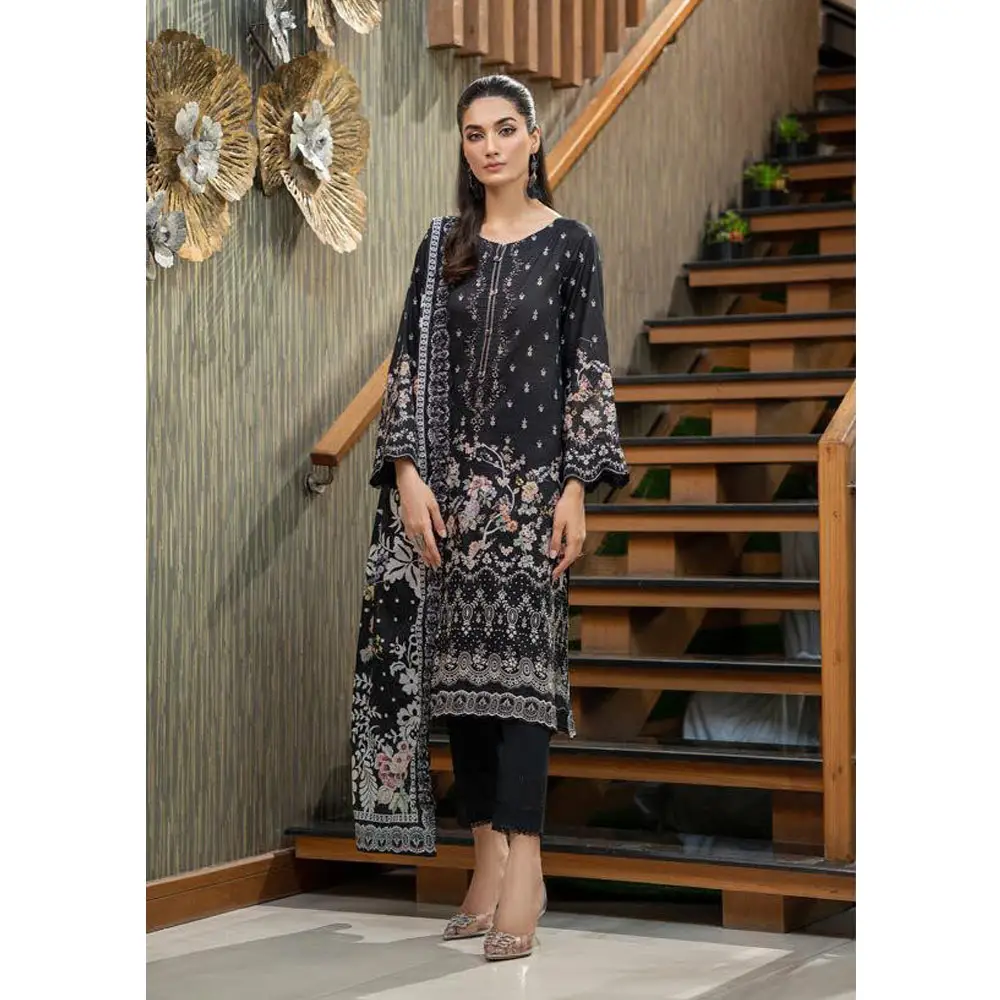 Traje de césped estampado de 3 piezas para mujer shalwar kameez, ropa bordada de marca Original, colección de diseñador, traje para mujer