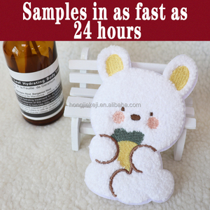 批发定制雪尼尔补丁可爱兔子标志补丁铁定制刺绣补丁衣服 - Product Image 2