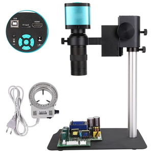 H90 4K 48MP HD.MI USB dijital Video mikroskop kamera 1X-130X <span class=keywords><strong>Zoom</strong></span> <span class=keywords><strong>c</strong></span>-mount Lens braketi ile işık