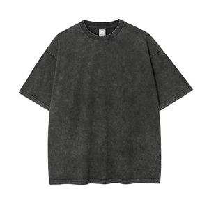 Erkekler boy T Shirt Vintage Tee gevşek Fit kısa kollu Casual Streetwear Baggy yıkanmış Unisex üstleri T Shirt