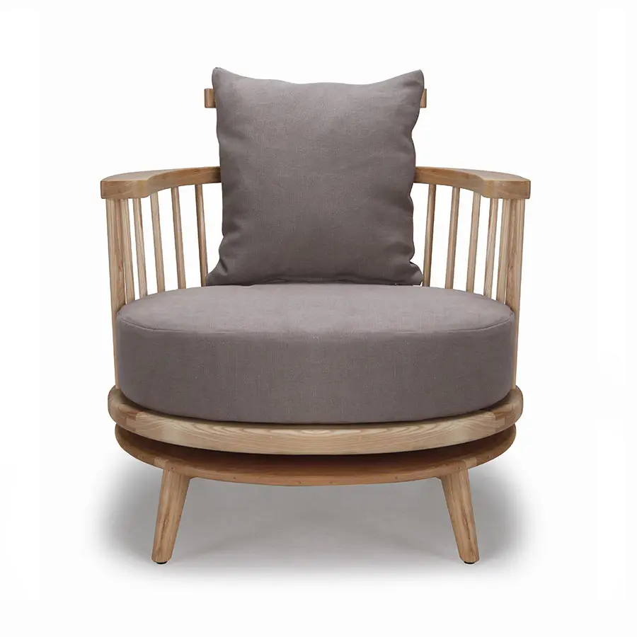 Grosir Furnitur Luar Ruangan Sofa Putar Kursi Rendah Terbuat dari Kayu Jati Kursi Taman Teras dengan Furnitur Kursi Sofa Set