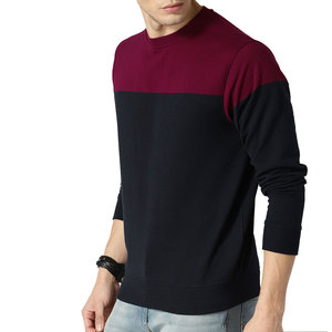 Basics Cotton Blended Oversized Crewnecks Fleece Color <strong>Block</strong> Pullover Custom Sweater Men's Hoodies Crewneck Sweatshirt for Men - Product Image 6