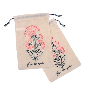 Good Quality Reusable Portable Custom Logo Printed Gift Canvas Cotton Double <strong>String</strong> Handbag Dust Drawstring Bag - Product Image 4