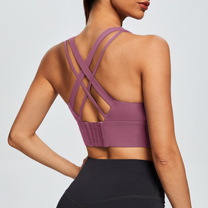 <span class=keywords><strong>S</strong></span>-3Xlプラスサイズのジム服女性ヨガベストスポーツウェア耐衝撃性女性クロスバックランニングトレーニングフィットネスブラ