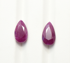 Reddish Pink Ruby <strong>Pear</strong> Pair for Earrings 100% Natural Unheated Untreated Ruby, Ruby Teardrop Earrings, Natural Ruby for Necklace - Product Image 1