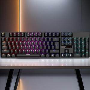 Teclado mecánico RGB para juegos, todas las teclas, sin conflictos, PBT, ABS, interfaz USB con cable, retroiluminación colorida del arco iris, interruptores rojos, ordenador - Product Image 5