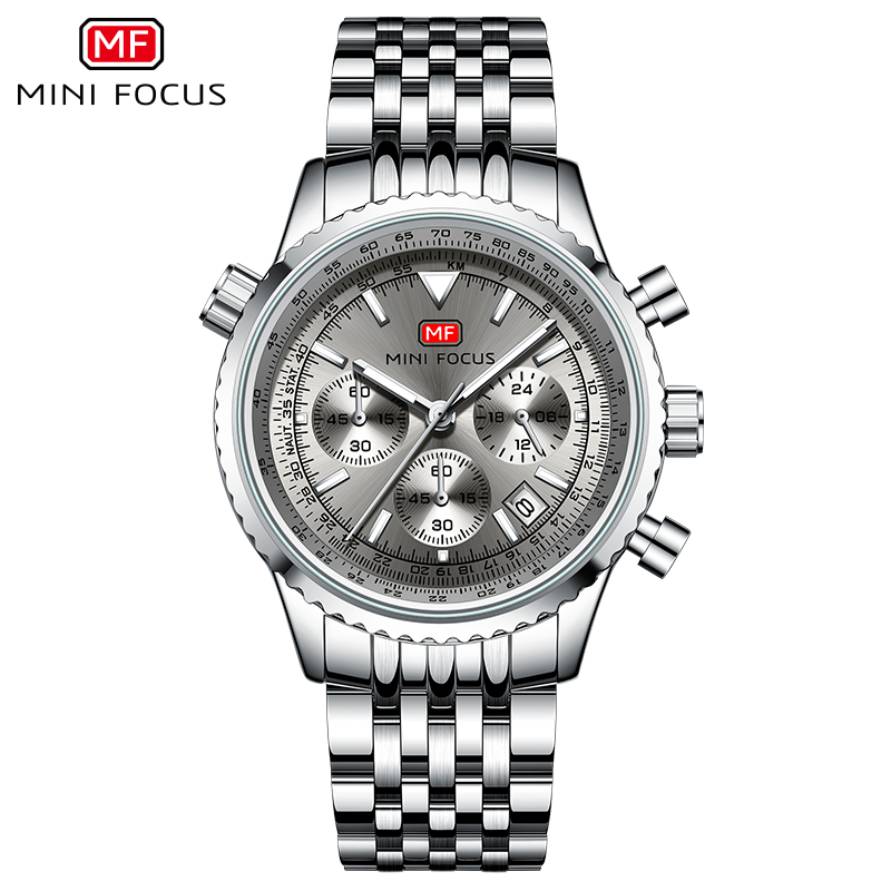 1 gray dial silver steel strap