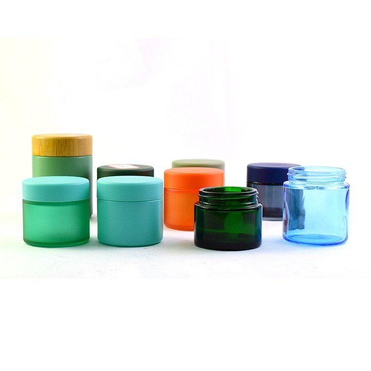 colored glass jar