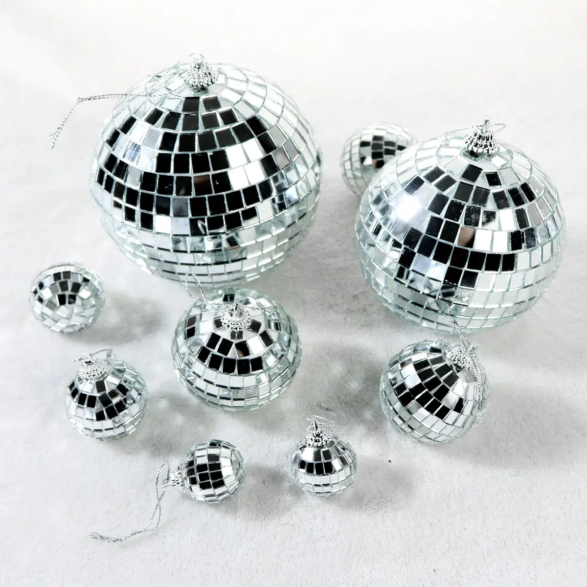 Decoração personalizada Disco Ball Ornamentos Espelho De Vidro Pendurado Sublimação Personalizada Bolas De Natal