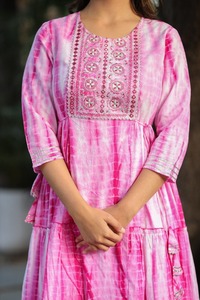 粉色扎里精品设计Gharara休闲长白叉风格黑色两件套三件套非洲服装