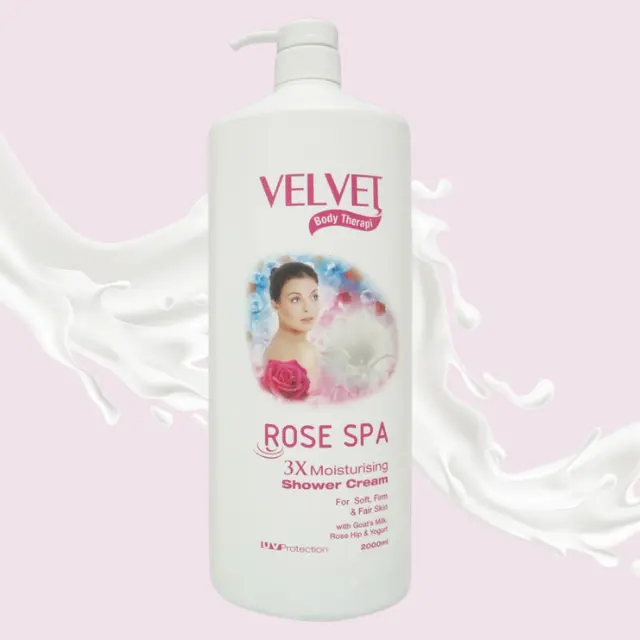 Nhung cơ thể trị liệu sữa Spa 3x Kem dưỡng ẩm tắm 2000ml sữa dê, hoa hồng hông & sữa chua