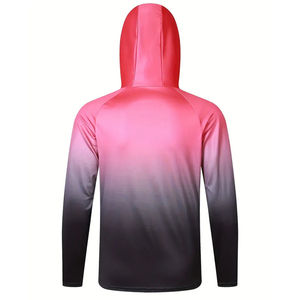 เสื้อมีฮู้ดสำหรับผู้ชายเสื้อตกปลาแบบมีฮู้ดน้ำหนักเบาระบายอากาศได้ดีสวมใส่สบาย