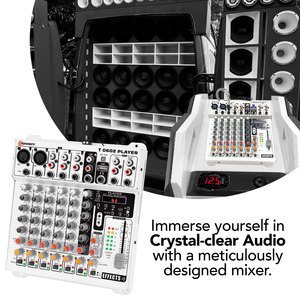 Taramps Audio Mixer T0602 Player 6 canales de entrada 2 salidas Control remoto USB FM MP3 DJ Mixer Bluetooth Ecualizador Efecto Echo FX - Product Image 5
