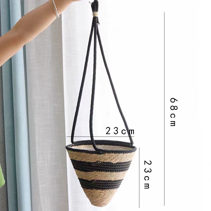 Panier suspendu noir à fond pointu