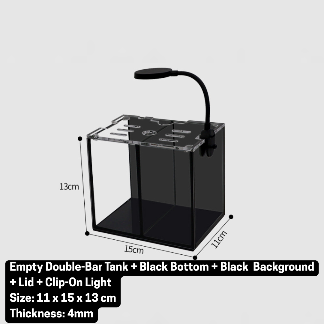 Double Tank + Black (Bottom + Background) + Lid + Clip-On Light