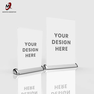 Bán buôn xách tay nhôm <span class=keywords><strong>Mini</strong></span> Tabletop cuộn lên hiển thị đứng A3 A4 có thể thu vào cuộn biểu ngữ cho triển lãm & văn phòng chương trình khuyến mãi - Product Image 2