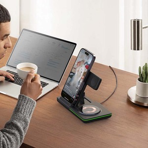 カスタム9 7 6 5 4 3 in 1ポータブルフォールドQiワイヤレス磁気充電器スタンドiPhone用Apple Watch 6 5 4 3 2 1 TYPE-C - Product Image 5