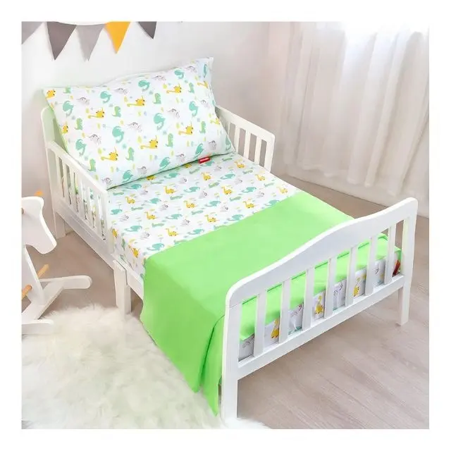 Cartoon Dinosaurus Xl Maat Geborduurd Queen King Size 4 Stuks Wit Volledig Aanpasbaar Armoedig Dekbedovertrek Laken Kussen Shams