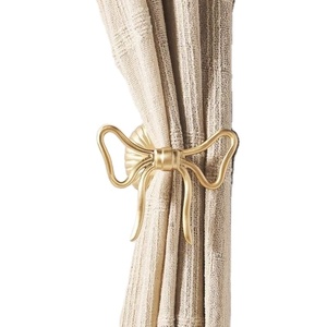 Ưa Thích Nhà Trang Trí Vàng Bướm Hình Dạng Rèm Móc Chủ Rèm Theo Dõi Hướng Dẫn Đường Sắt Con Lăn Móc - Product Image 1