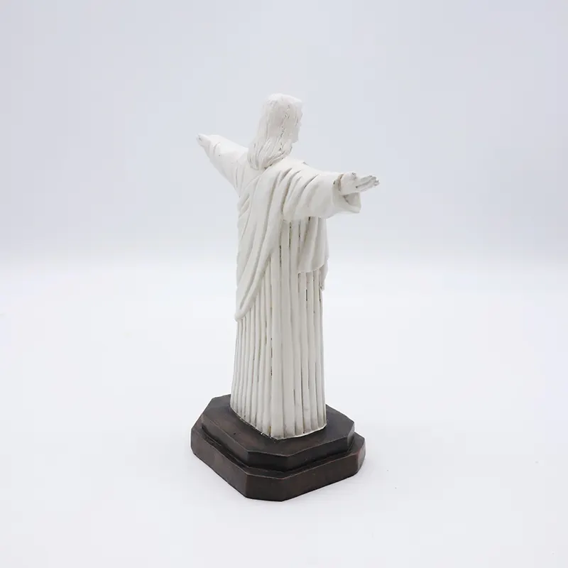 OEM artigianato religioso cattolico decorazione per la casa statua all'ingrosso fatta a mano resina bianco gesus scultura figurina