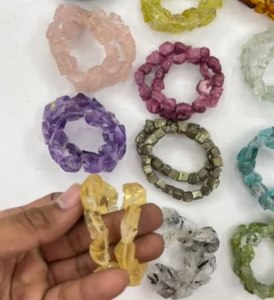 天然シトリンクリスタルファッション天然生の塊ビーズブレスレットバンド