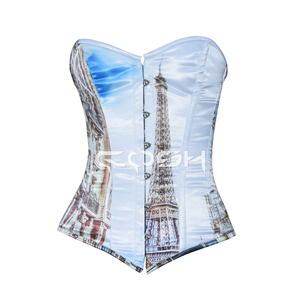Mới đến câu lạc bộ và Đảng mặc tháp <span class=keywords><strong>Eiffel</strong></span> in thăng hoa satin Corset với lưới legging, Corset nhà sản xuất - Product Image 5