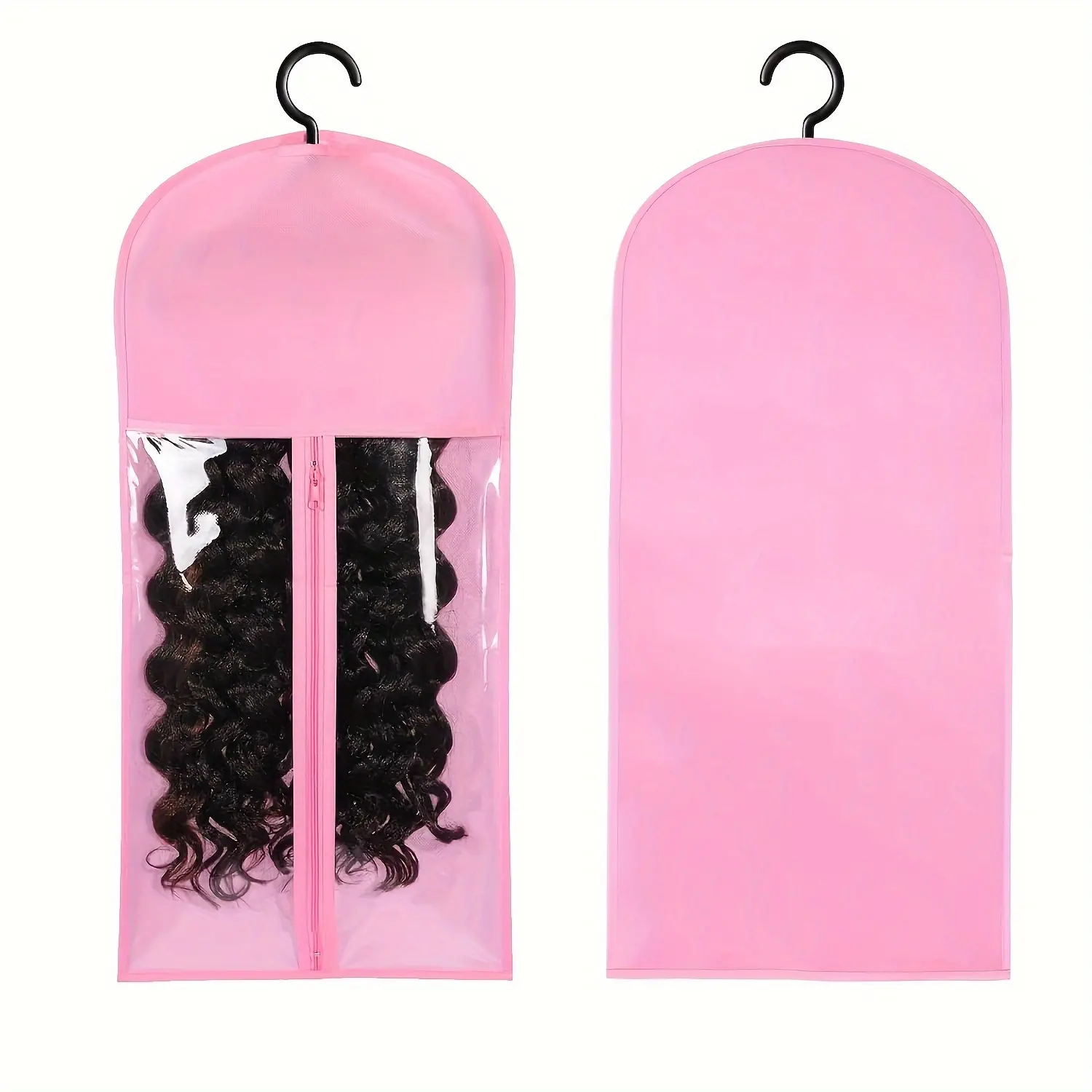 حقائب تعليق وتخزين الشعر المستعار من البلاستيك الشفاف بسعر الجملة، حقيبة امتداد الشعر