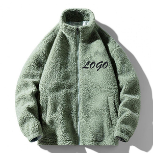 OEM özel tasarım Polar Polar peluş Zip Up kalınlaşmak Coat nakış artı boyutu erkek Unisex kış hırka Sherpa Polar ceket
