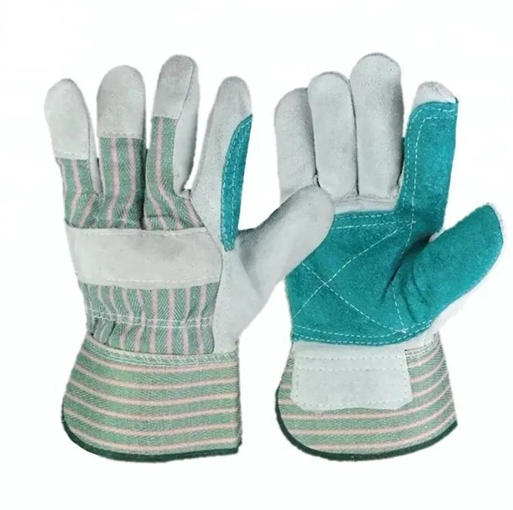 Op Maat Gemaakte Hoge Kwaliteit Dubbele Palm Werkhandschoenen Groothandel Palm Werkende Lashandschoenen Koe Split Lederen Handschoenen Oem