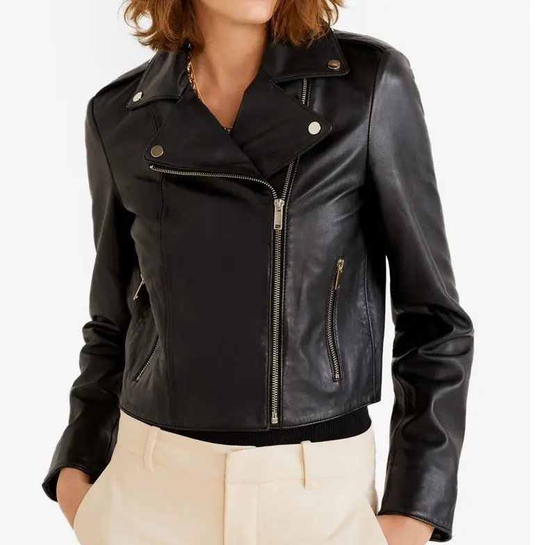 Veste en cuir pour femmes de conception de vente chaude unique Veste solide pour femmes en cuir pour les vestes de logo de conception d'OEM de femmes et de filles