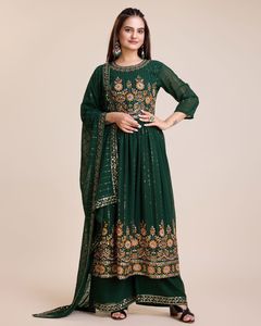 婚礼派对和节日用标准质量刺绣Anarkali Kurti批发数量为棉Anarkali Kurtis