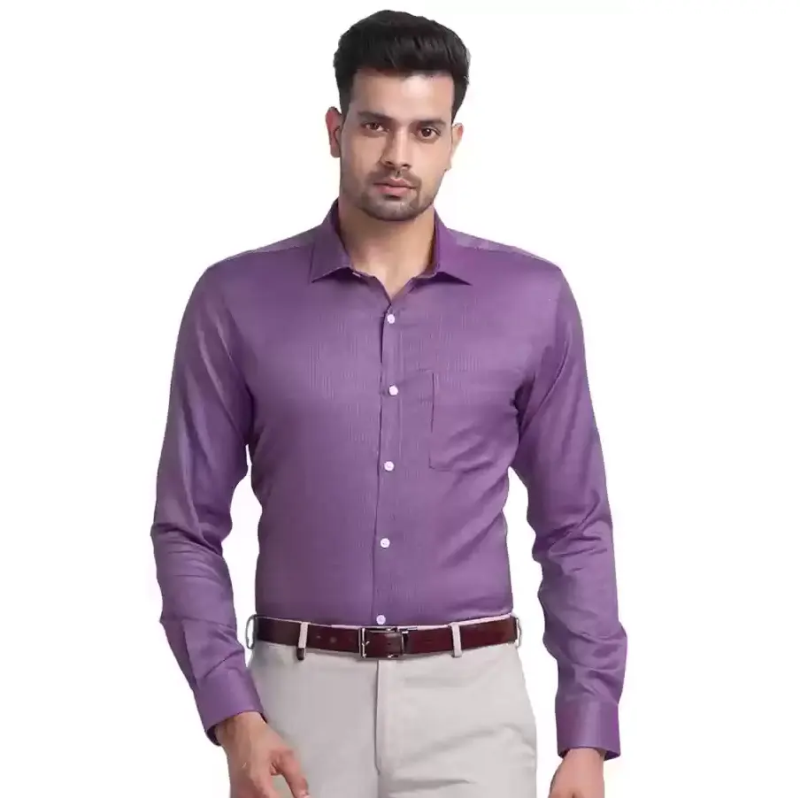Transpirable 2024 camisa a cuadros de alta moda para hombres camisas formales y camisa de vestir larga OEM personalizado 100% algodón
