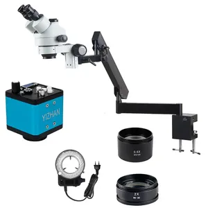 Microscopio de lente de vidrio esmerilado de precisión de alta resolución 3.5X-90X Microscopio estéreo trinocular Herramienta de reparación de computadora de teléfono móvil - Product Image 1