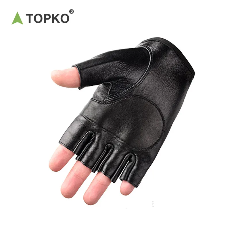 TOPKO-guantes de ciclismo transpirables de medio dedo, de alta calidad, color negro