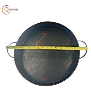 圆形镀锌铁金属托盘黑色电镀最优质家用厨具展示用品食品托盘