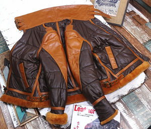New Men's RAF B3 Bomber Flight <strong>Jacket</strong> Shearling Sheepskin Fur Lining Multicolor Flying Leather <strong>Jacket</strong> ODM OEM Available - Product Image 4