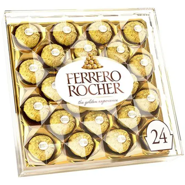 Caja de regalo de chocolates de avellana fina Ferrero Rocher mejor valorada, 24 unidades planas a precios al por mayor del exportador estadounidense